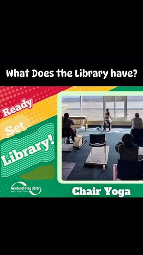 FREE YOGA at the Newburgh Free Library – TODAY, Monday, November 3rd. CHAIR YOGA at 11:00am – Gentle movement, mindful breathing, and relaxation for all levels. ADAPTIVE CHAIR YOGA at 12:30pm – Designed to support every body and ability with accessible stretches and calming practices. Both classes are free and open to the community! #newburghfreelibrary #raeoflightyoga #misssusanyogalady #livinginthecityofnewburgh #freechairyoga #whatsupnewburghny #whstsupnewburgh #chairyoga | Rae of Light Yoga