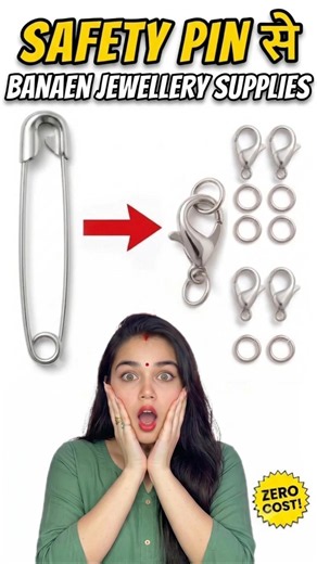 Safety Pin to Jewelry Supplies! 🤯| Zero Cost Craft | How to Make Jewelry Material |Homemade #shorts
