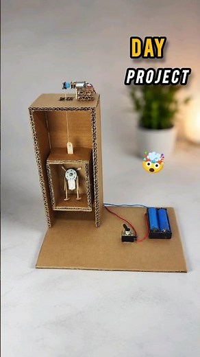 Cardboard Elevator Project | DIY Lift Using DC Motor | Science Project #shorts