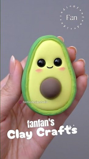 how to make a cute avocado doll with polymer clay air dry foam clay crafts art tutorial