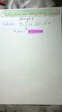 Intégration par changement de variable : exemple 1/ 2 bac sciences