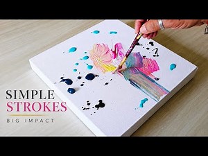 Watch This Abstract Landscape Emerge from Simple Strokes / Acrylic Painting