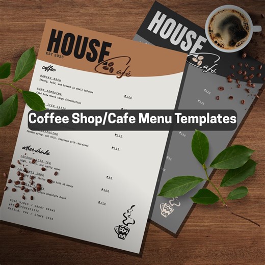 Coffee Shop Menu Template | Editable Cafe Menu | Printable Restaurant Menu | Canva Digital Download - Etsy Australia