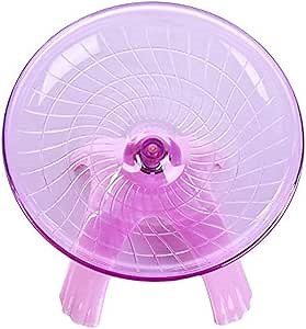 1 Pack Exercise Wheel Jogging Running Hamster Flying Saucer for Syrian Hamsters Rat Gerbils Mice Chinchilla Guinea Pig Squirrel and Other Small Animal (Pink)