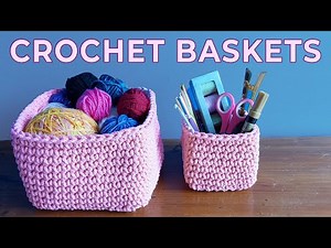 Crochet small storage baskets using cord