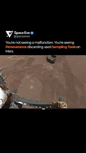 Perseverance isn’t falling apart on Mars. Those “lost parts” are single-use tools the rover discards after drilling and sealing pristine rock cores. Each piece left behind means another sample packed for a future trip back to Earth. Follow @spaceeves #Mars #Perseverance #MarsRover #SpaceEve | SpaceEve
