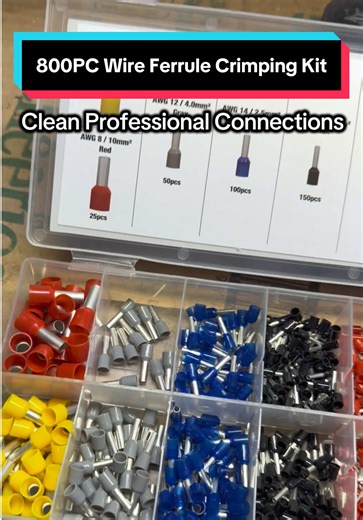 Stop Jamming Stranded Wire Into Terminals And Risk Weak Connections Or Messy Installs. This WORKPRO Wire Ferrule Crimping Kit Solves That. Slide A Ferrule Over The Wire, Crimp It Properly, And You Get A Clean, Solid Connection Every Time. Perfect For Stranded Wire Terminations In Electrical, Automotive, Control, Or DIY Wiring Projects. The Kit Comes With The Crimper And 800 Ferrules So You’re Ready For Just About Any Job. Limited Stock — Grab Yours Before They’re Gone. #tiktokshopcreatorpicks #e