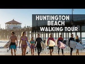 Huntington Beach, California, 🇺🇸 Walking Tour - 4K