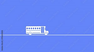 School bus moving animation, Bus tour transport icon,Bus line icon,