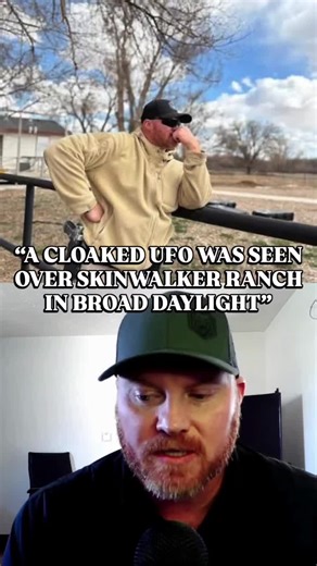🚨 Something almost invisible was hovering over Skinwalker Ranch… in the middle of the day. On the Saucers & Saints Podcast, ranch security guard Kaleb Bench described witnessing a strange cloaked object about 100 feet away. He said it looked like a bar of soap shape — roughly 8–10 feet long and 6–8 feet tall. At first it was nearly impossible to see… until birds flew behind it. Instead of passing normally, the birds appeared warped and stretched, like they were moving through a funhouse mirror.