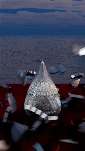 Metal Ball 0.1kg to 10,000kg Crashes Into a Cone! 🔥 Blender 3D Simulation