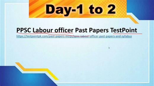 PPSC Labour Officer Test Preparations in 8 Days | Full Study Plan & Smart Strategy Part 4 | Test Point PK