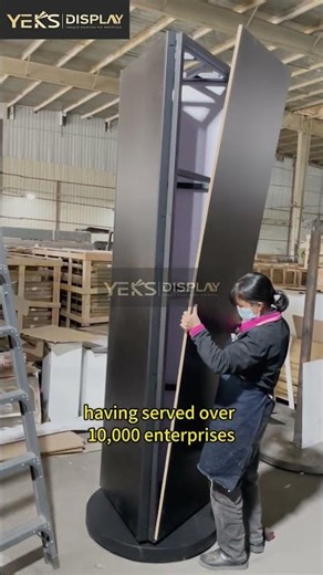 Tri-Sided Rotating Tile Display Stand | Custom Showroom Solution#displayrack