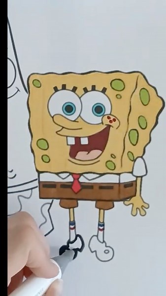 ⭐️How to color SpongeBob and Patrick Star #coloring #shorts #spongebob