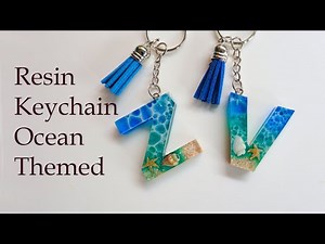 Resin Letter keychain Ocean Themed Step by Step Process | Resin Art Ideas for Beginners | Artshabits