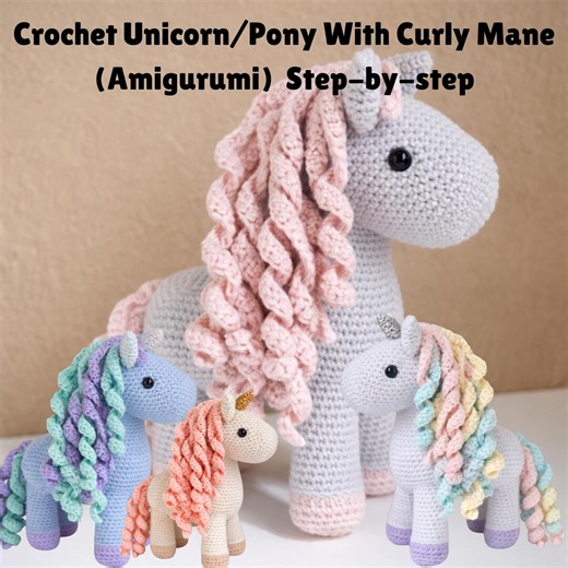Unicorn Ponny Crochet Amigurumi Pattern, Crochet Pony Pattern, Unicorn Crochet Pattern, Amigurumi PDF, Crochet Animals, DIY Pony Pattern - Etsy