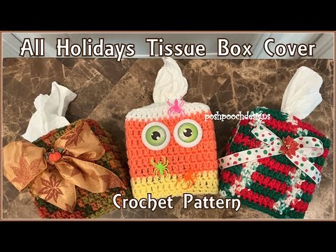 FRIDAY FUN DAY! Learn To Crochet The All Holidays Tissue Box Cover Crochet Pattern #crochetpattrns