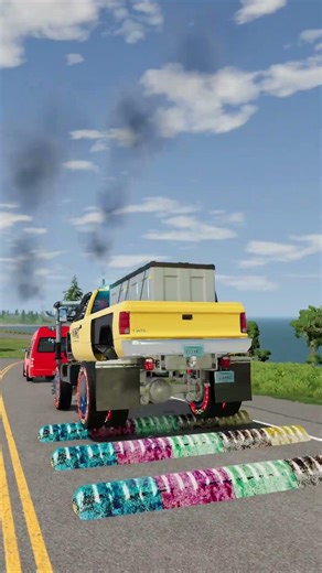 Colorful Cars vs Speed Bumps #147 | BeamNG.drive