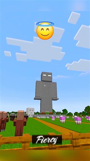 Legend Herobrine Save Minecraft Village From Giant Wether #minecraft #shorts