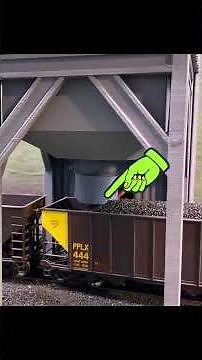 Operational HO Scale Model Train Coal Flood Loader in Action