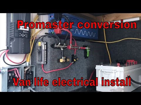 Electrical system install in a Promaster conversion van