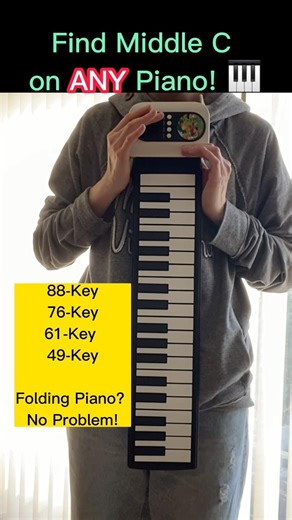 Folding Piano? Find Middle C on ANY Piano! 🎹 (88, 76, 61, 49 keys) #middlec #foldingpiano