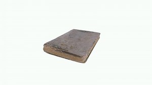 Download 3D rendering of an antique book resting on a textured surface for free