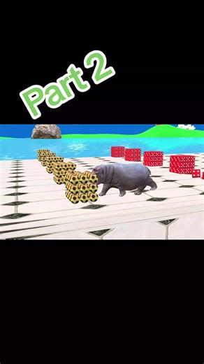 Long slide game with Hippo #cartoon #3danimation #forupage #forkids #forupage