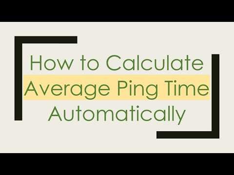 How to Calculate Average Ping Time Automatically