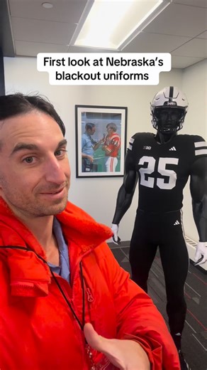 1.4K views · 1.6K reactions | First look at Nebraska’s blackout uniforms for Saturday nights game vs. No. 23 USC. 6:30 PM CST at Memorial Stadium NTV’s Randy Silver has the preview #cornhuskers #gobigred #huskers #nebraska #nebraskafootball | NTV News | Facebook