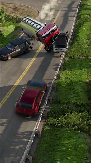 Realistic Highway Car Crashes #303