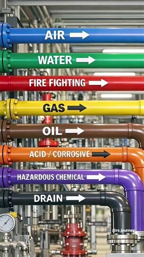 colour coding for piping and pipeline in industries #chemistry #chemical #engineering