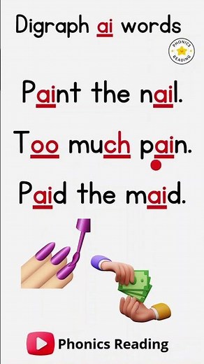 Digraph AI Words | English Reading Practice with Phonics