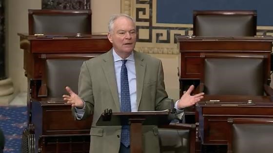 'Trump is solving this problem for them': Tim Kaine rails against Trump's ill-informed decision to sell advanced microchip technology to China