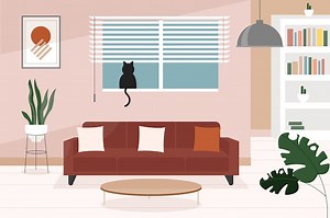 Premium Vector | Home interior background for video conferencing