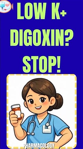 Potassium low? Digoxin turns toxic. 🚨