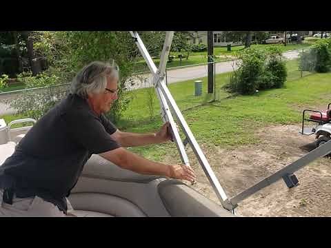 HOW TO: PUT UP A BIMINI TOP ON A PONTOON!! WITH COLBY AND MARK FROM TEXAS MARINE OF HOUSTON