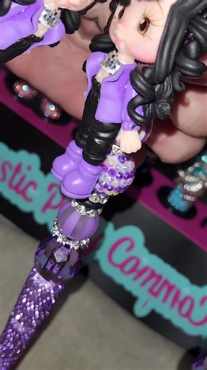 Purple Girl Clay Pen *Availiable* DM me #therusticponycompany #fyp #handmade #claydolls #smallbusiness