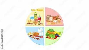 Infographic pie chart explaining the macronutrient portions needed for a healthy diet.