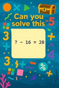 Fun Subtraction Puzzle for Kids! ? - 16 = 20