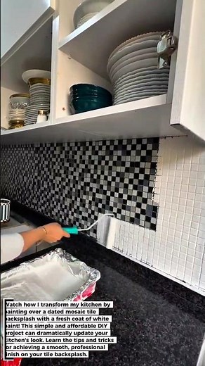 DIY Kitchen Backsplash Transformation: Painting Over Mosaic Tiles!