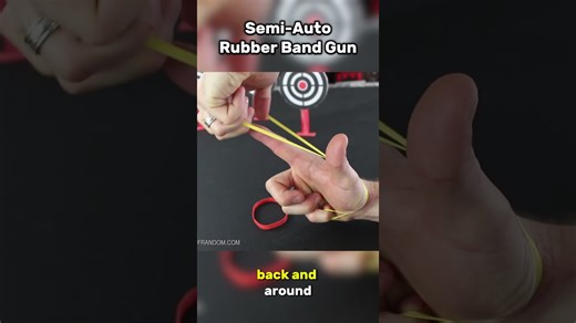 Testing a simple semi-automatic rubber band launcher design