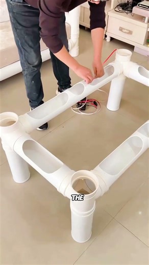 This is a handcrafted fish-themed tea table.