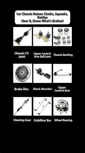 Clunk Over Bumps?Click When Turning?Squeal When Braking? Complete Chassis Noise Guide#parts#mechanic