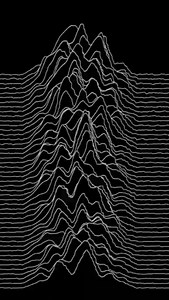 Unknown Pleasures is the debut album by British post -punk band Joy Division , released in June 1979. The cover image shows 80 successive pulses of the first pulsar discovered. The back cover does not contain the track listing, but a blank slate where it should be. The album was recorded and mixed over three consecutive weekends at Strawberry Studios in Stockport in April 1979, and was produced by Martin Hannett , who incorporated a number of unconventional production techniques into the group's
