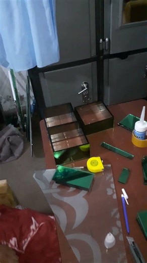 Making 3D box with Green Murqure Glass 💤#viralshorts #viralvideos #viral #motivation #work #minivlog