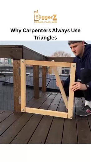 Sxrface ☠️ on Instagram: "#biggerz - The post’s video illustrates a fundamental carpentry principle: a rectangular wooden frame wobbles under lateral force until a diagonal brace creates triangles, rendering it rigid and stable. - Triangulation distributes loads evenly and resists deformation, a concept rooted in statics where a triangle’s shape is fixed by its three sides, unlike flexible quadrilaterals. - This method enhances structural integrity in framing, echoing ancient engineering like Ro