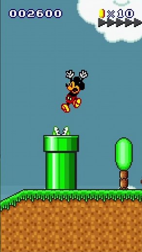 Mickey Mouse Game Over in SMB1 All-Stars #shorts #mickeymouse #mario #nintendo #supermario #mickey