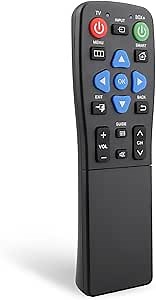 Big Button TV Remote Waterproof Control Remoto 4-in-1 Universal for Seniors with Learning Functions Easy to Use and Set Up for TV DVD/VCR/DVB Streaming Box Soundbar 2-Device Switching