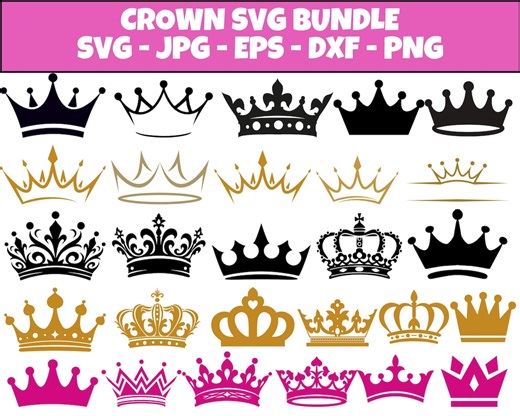 Royal Crown SVG File: King, Queen, Princess Tiara (cut File) - Etsy